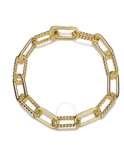 Rachel Glauber 14k Gold Plated Paperclip Chain Bracelet - Metallic