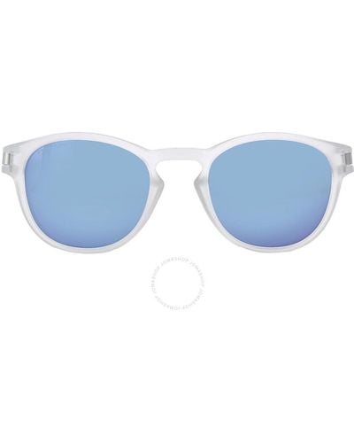 Oakley Latch Prizm Sapphire Polarized Round Sunglasses Oo9265 926565 53 - Blue