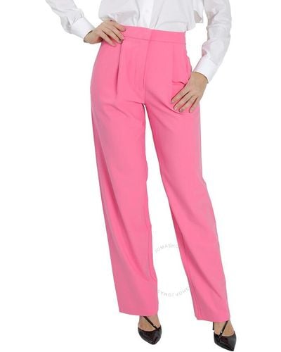 Chinti & Parker Peony Pop Wool-twill Flared Trousers - Pink