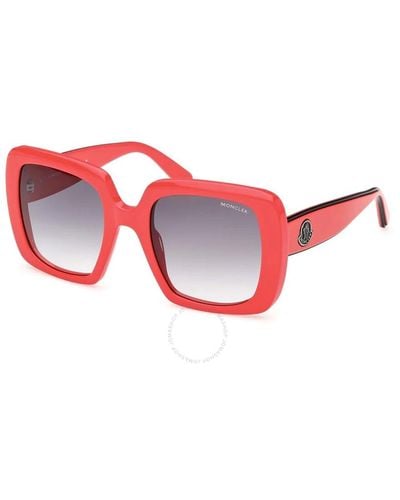 Moncler Blanche Smoke Gradient Square Sunglasses Ml0259 66b 53 - Red