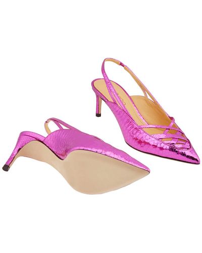Giannico Amelia 0 Python Slingback Court Shoes - Pink