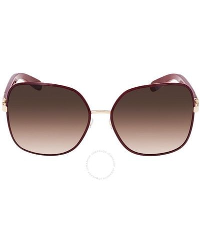 Ferragamo Bordeaux Gradient Square Sunglasses Sf150s 728 59 - Brown