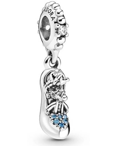 PANDORA Sterling Silver Disney Cinderella Glass Slipper And Mice Dangle Charm - Metallic