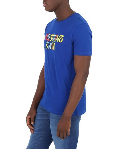 Moschino Swim Cotton Logo T-shirt - Blue