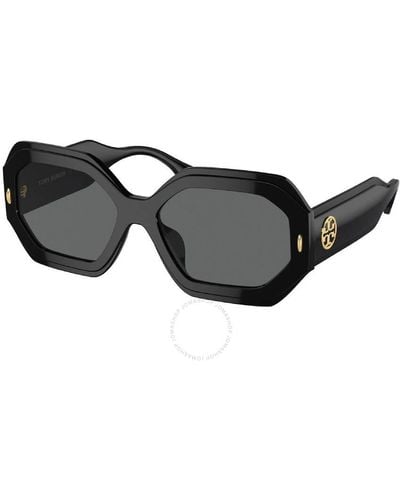 Tory Burch Dark Grey Irregular Sunglasses Ty7192f 170987 57 - Black