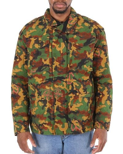 Off-White c/o Virgil Abloh Off- Multicolor Camouflage Padded Field Jacket - Green