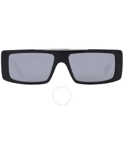 Philipp Plein Silver Mirror Rectangular Sunglasses Spp003m 700x 58 - Black