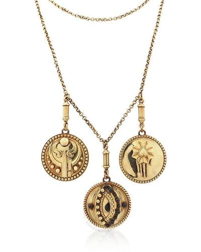 Roberto Cavalli Metallic Lucky Coin Choker Necklace