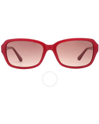 Guess Brown Gradient Rectangular Sunglasses Gu7595 66f 56 - Pink