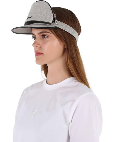 Burberry Zip Pocket-detail Visor Hat - White