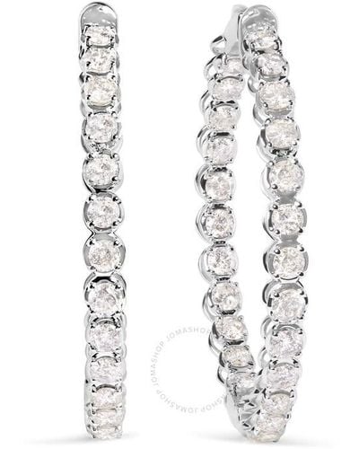 Haus of Brilliance 14k Gold 7.0 Cttw Diamond 1- Inside Out Hinged Leverback Hoop Earrings - White