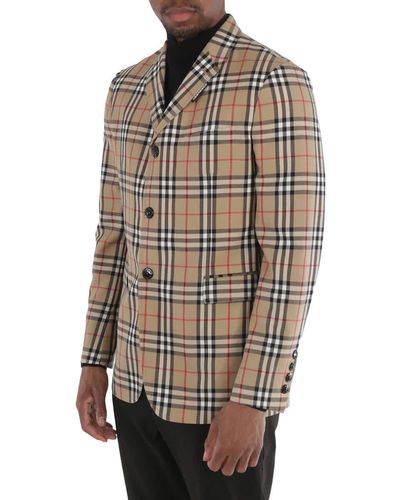 Burberry Single-breasted Vintage Check Wool Mohair Slim Fit Tailored Jacket - Multicolour