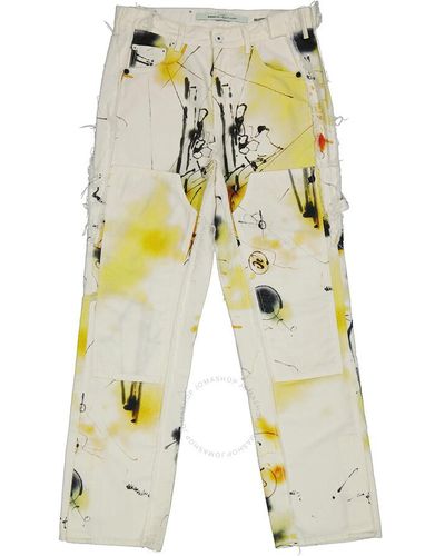Off-White c/o Virgil Abloh Futura Abstract Carpenter Pants - Yellow