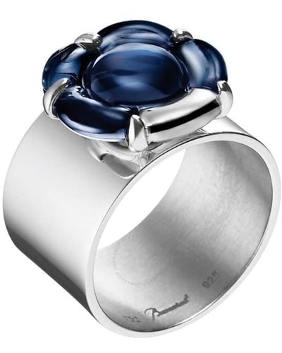 Baccarat 's B Flower Silver Crystal Ring 280669 - Metallic