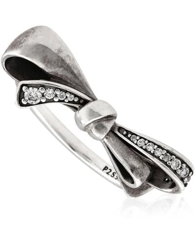 PANDORA Sparkling Bow Ring, Size - Metallic