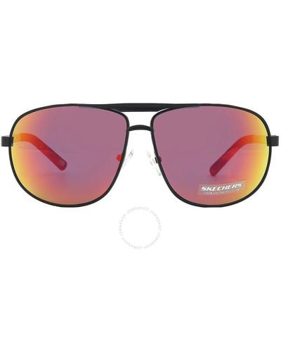 Skechers Bordeaux Mirror Pilot Sunglasses Se6077 02u 65 - Brown