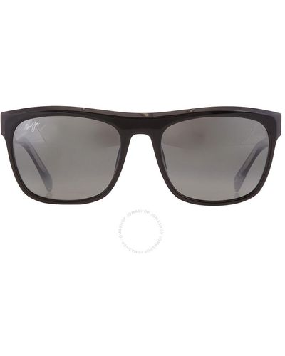 Maui Jim S-turns Neutral Grey Rectangular Sunglasses 872-02 56