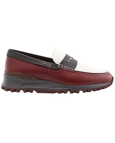 Tod's Colorblock Leather Chunky Loafers - Red