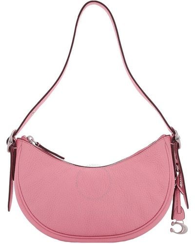 COACH Flower Pink Leather Luna Shoulder Bag