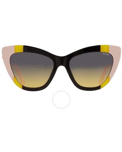 Moschino Grey Shaded Green Cat Eye Sunglasses Mos122/s 071c/je 53 - Multicolour