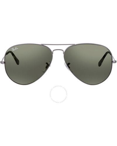 Ray-Ban Aviator Classic Green Sunglasses Rb3025 919031 62 - Natural