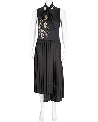 Burberry Bead-embellished Silk Satin Asymmetric Dress - Black