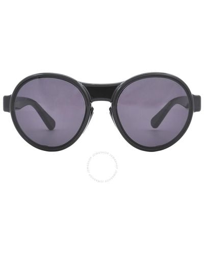 Moncler Steradian Gray Round Sunglasses Ml0205 01a 56 - Purple