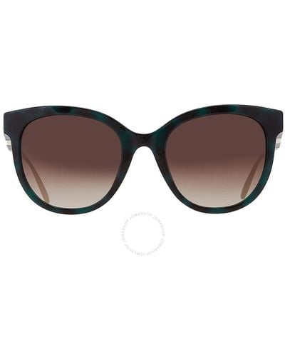 Carolina Herrera Gray Oval Sunglasses Shn621m 0921 52 - Brown