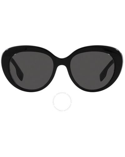 Burberry Rose Dark Grey Cat Eye Sunglasses Be4298 397787 54 - Black