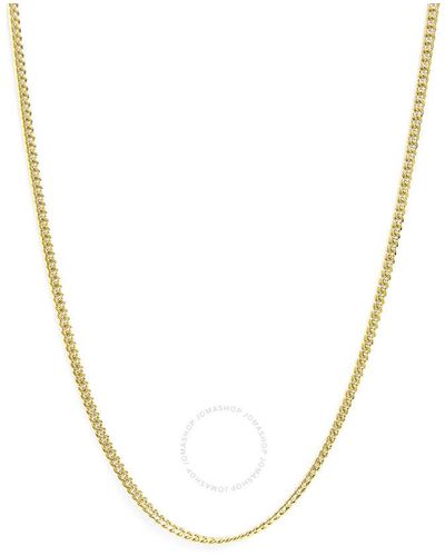 Haus of Brilliance Semi-solid 14k Gold 4.5mm Miami Cuban Chain Necklace - Metallic