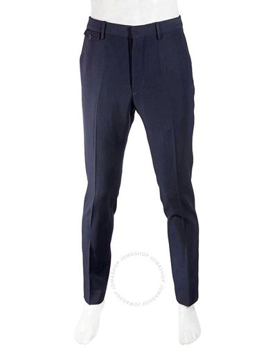 Burberry Wool Twill Tailored Trousers - Blue