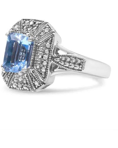 Haus of Brilliance .25 Sterling Silver Diamond Accent - Blue