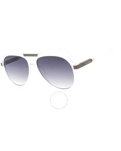 Guess Factory Smoke Gradient Pilot Sunglasses Gf0237 27b 57 - Blue