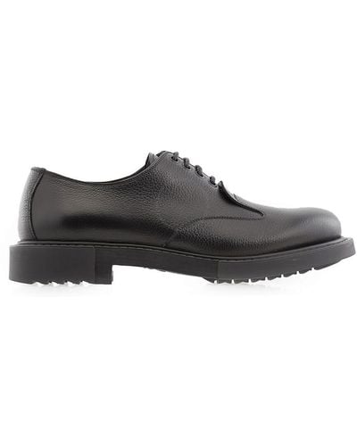 Ferragamo Salvatore Leather Derby Shoes - Black