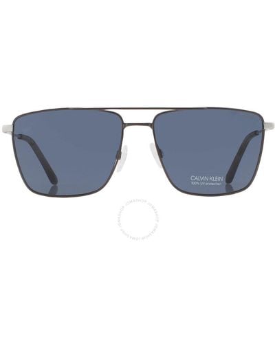 Calvin Klein Gray Navigator Sunglasses Ck21116s 008 58 - Blue