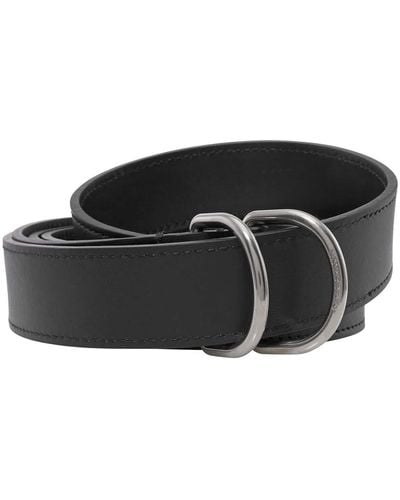 Burberry Leather Double D-ring Belt - Black