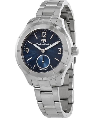 TechnoMarine Moonsun Quartz Blue Dial Watch - Metallic