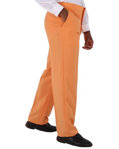 Burberry Mohair Wool-blend Wide Leg Trousers - Orange