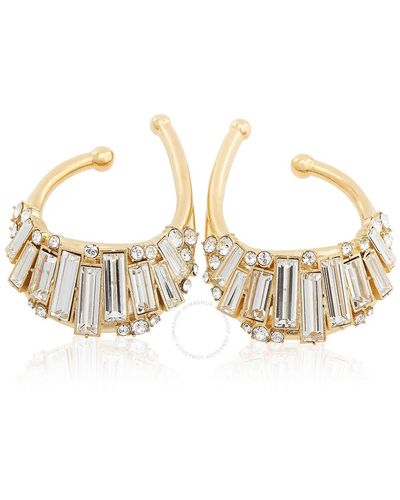Burberry Faux Crystal Gold-plated Ear Clips - Metallic