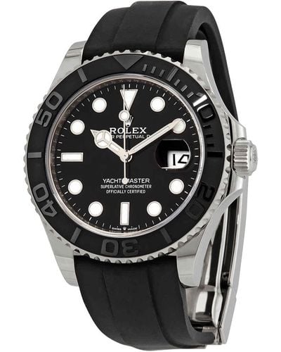 Rolex Yacht-master 42 Mm 18kt White Gold Watch -0002 - Black