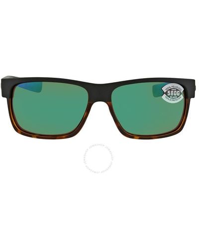 Costa Del Mar Half Moon Green Mirror Polarized Glass Sunglasses Hfm 181 Ogmglp 60
