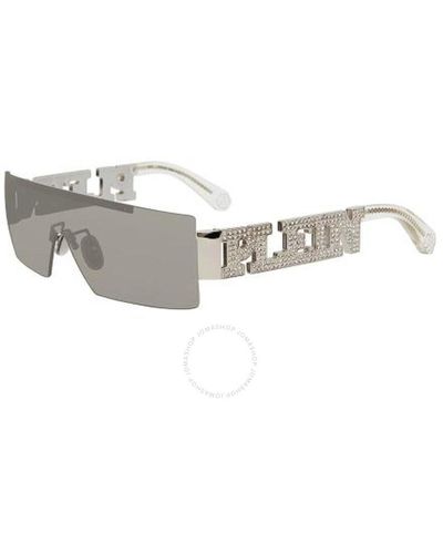 Philipp Plein Silver Mirror Shield Sunglasses Spp032s 579x 99 - Metallic