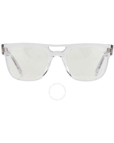 Ray-Ban Phil Bio Based Transitions Clear/blue Photochromatic Square Sunglasses Rb4426 6726mf 54 - White