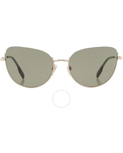 Burberry Harper Green Cat Eye Sunglasses Be3144 1109/2 58 - Gray