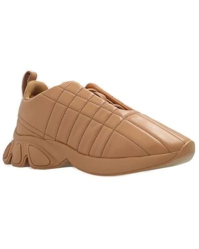 Burberry Classic Quilted Leather Sneakers - Brown
