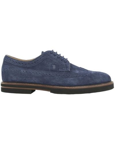 Tod's Galaxy Suede Brogue Lace-up Shoes - Blue