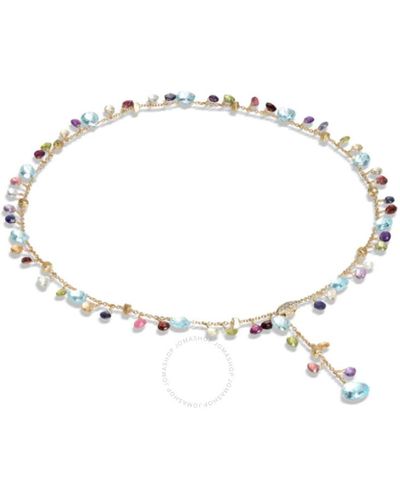 Marco Bicego Paradise Collection 18k Yellow Gold Blue Topaz And Mixed Gemstone Lariat Necklace - Metallic