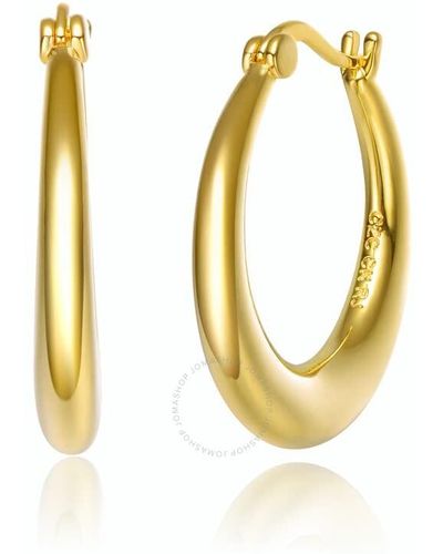 Rachel Glauber 14k Gold Plated Large Hoop Earrings - Metallic