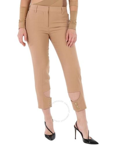 Burberry Dark Biscuit Cut-out Detail Tailo Trousers - Natural
