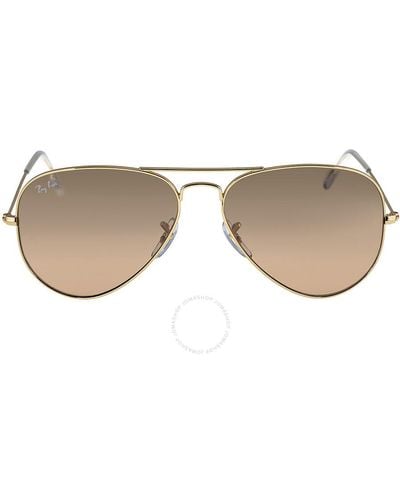 Ray-Ban Aviator Gradient Silver/pink Mirror Sunglasses Rb3025 001/3e 58 - Brown